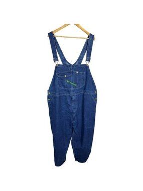 Key Imperial Aristocrats Mens Denim Bib Overalls Blue Cotton Cut Off Hem 52x30